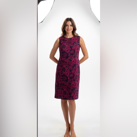 Vintage Northern Reflections Floral Midi Dress – 90s Y2K Burgundy – Size 12 - Picture 13 of 13